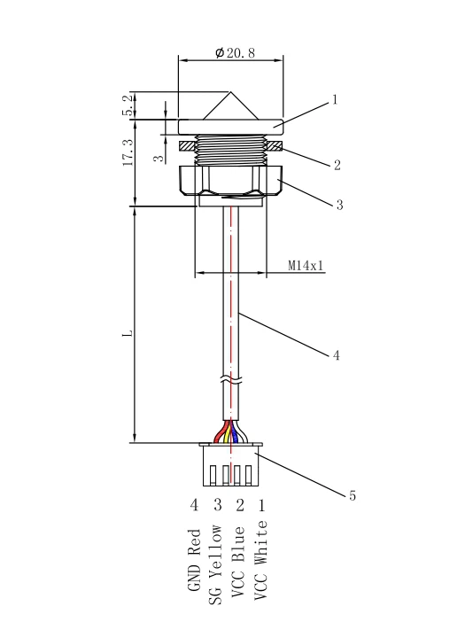 Single-point photoelectric liquid level sensor, product model ：FS-IR02series