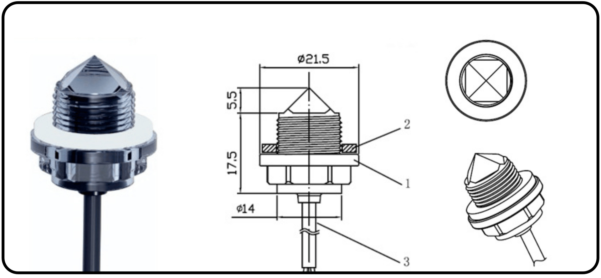 Single-point photoelectric liquid level sensor, product model：FS-IR12series